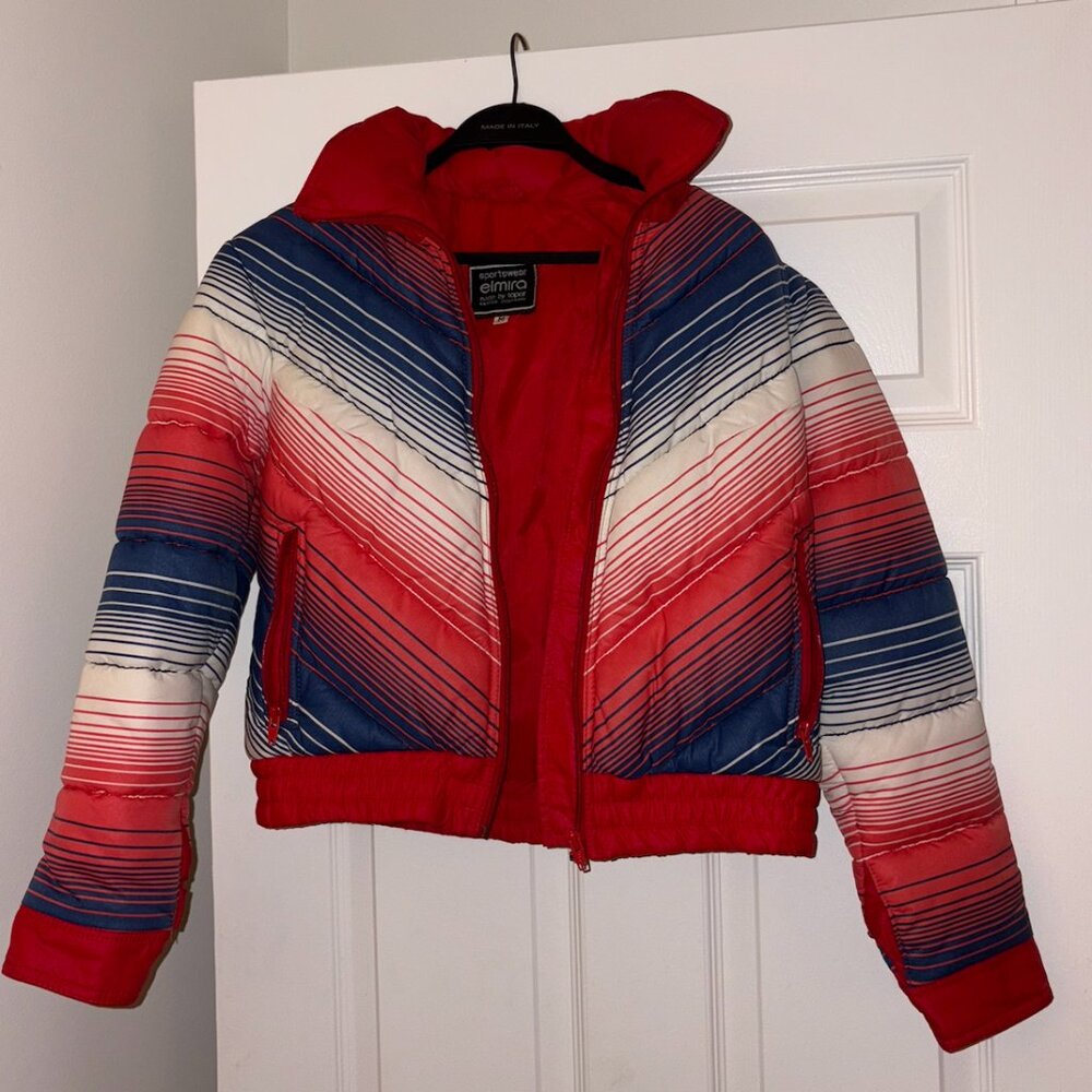 Vintage Ski Jacket - Chevron - Size M
